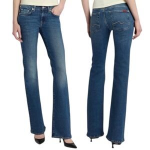 7FAM Bootcut Jeans Size 29 Classic Mid Rise Stretch Blue